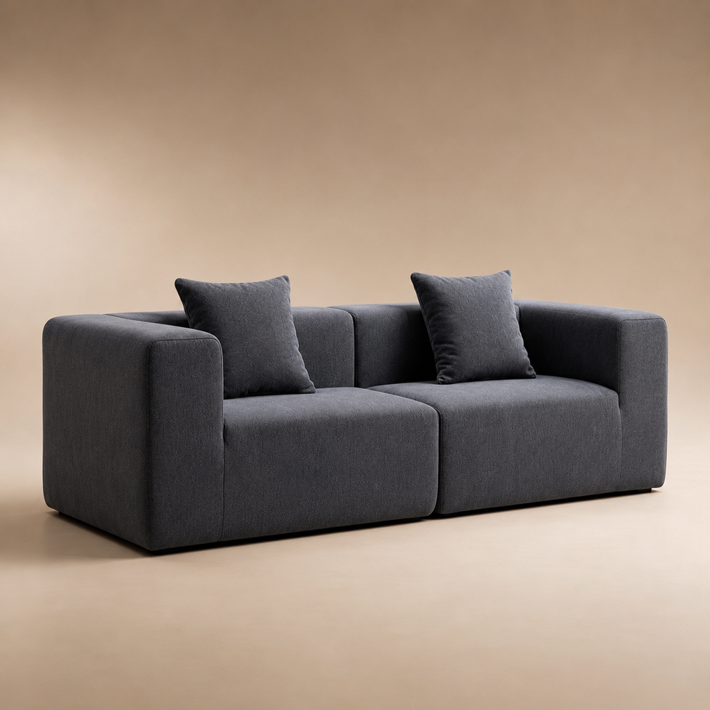 Basalte Sofa from the other side, the arm turning into the back in one line