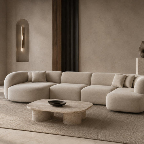 Laval 01 modular sofa in ivory boucle