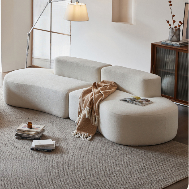 Méandre Sofa seen closer, the rolled back curving away into the second open seat