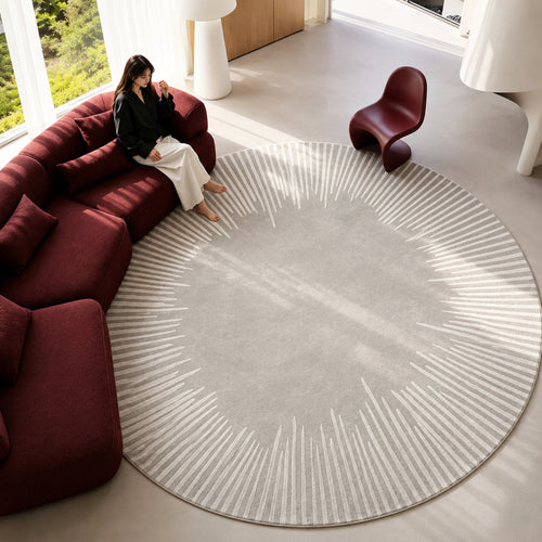 Ondine Rug seen from above, the radiating lines running from the rim toward the quiet centre