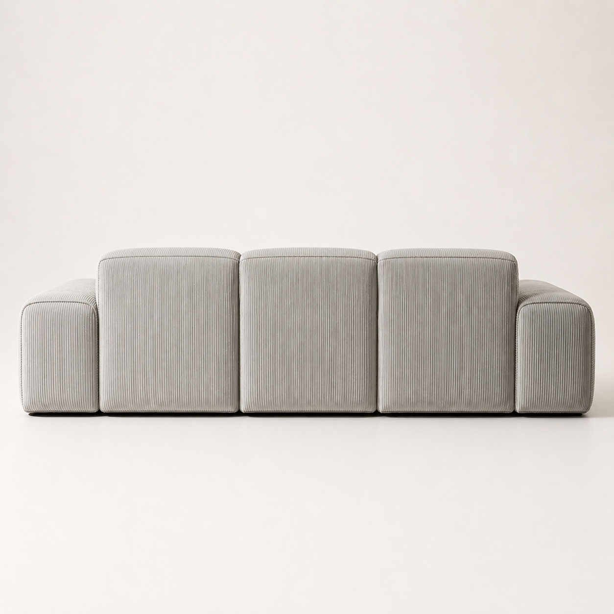 Triptyque Sofa from behind, the rib running vertically down the back of each module